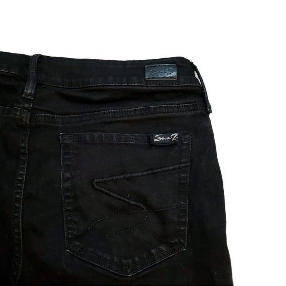 Seven Jeans Women's Sz 12 Black Denim Bermuda Shorts 10" Inseam Stretch - Picture 7 of 7
